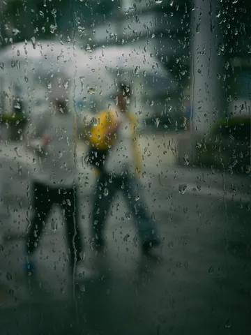 雨粒越しの、二人の影