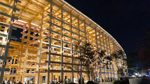 夜空に輝く木造建築