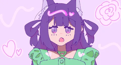 パープルツインテのキュートな表情