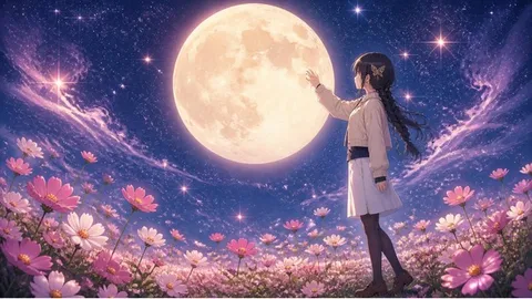 月と花のつつまれた夜