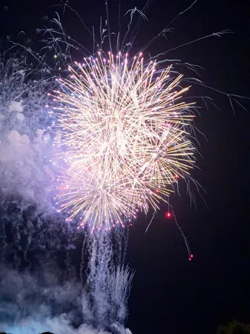 夜空に咲く光の球