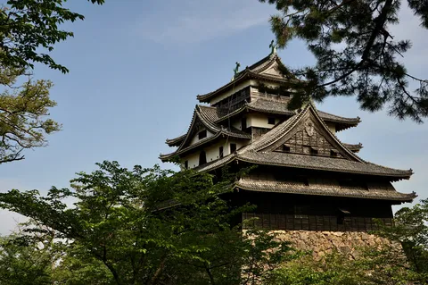 風景に溶ける城の影