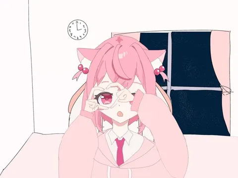 ハートを作る猫耳少女