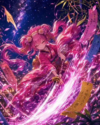 怒る織姫の格好をした夕焼け姫