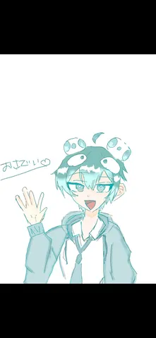 青い世界への手の挨拶