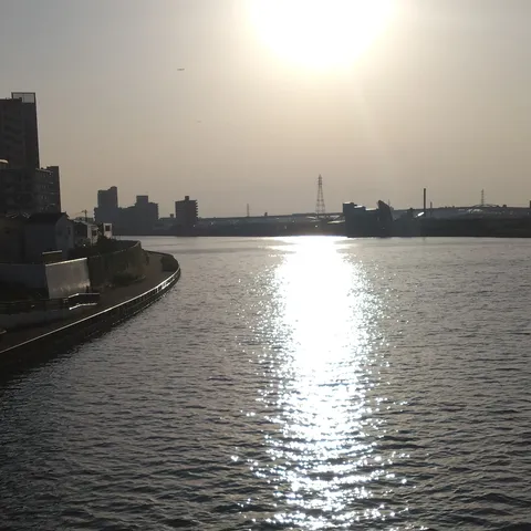 水面に映る光の道