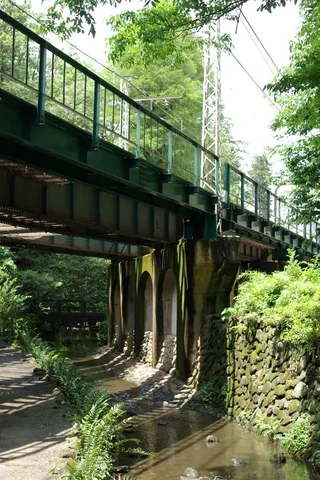 緑に包まれた静かな鉄橋