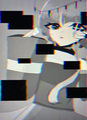 グリッチエフェクトで遊ぶ少女