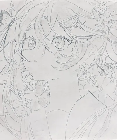 花と風に揺れる瞳