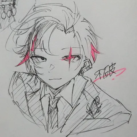 クールな眼差しの落書きアート