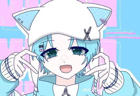 ネコ耳と水色の世界