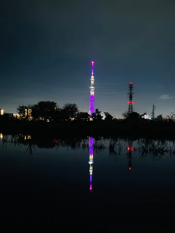 夜空に灯る、二つの塔の対話