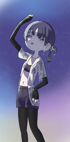 星空の下、汗ばむ君に