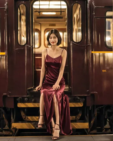 古風な列車の旅へ誘うレディ