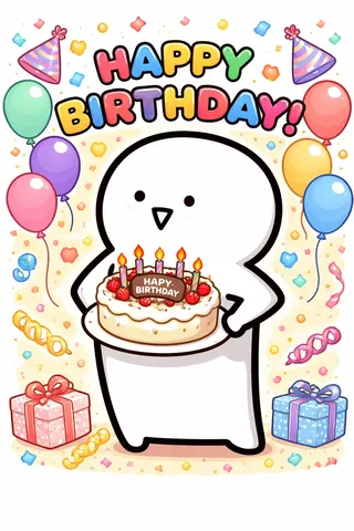 お誕生日おめでとう！バルーンとケーキでハッピーバースデー