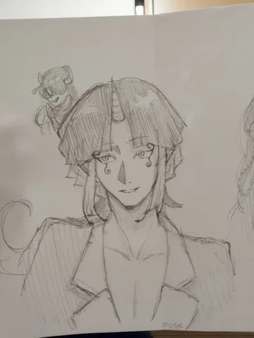 神秘的な表情のイラスト