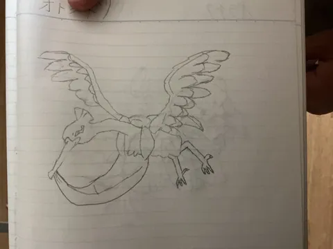 翼を広げる想像上の生き物