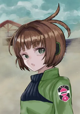緑の服と語りかける瞳