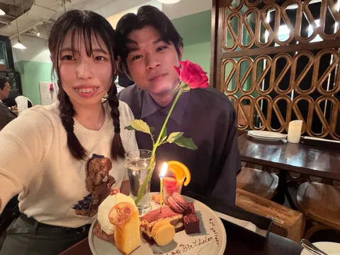誕生日のお祝い、甘いひととき
