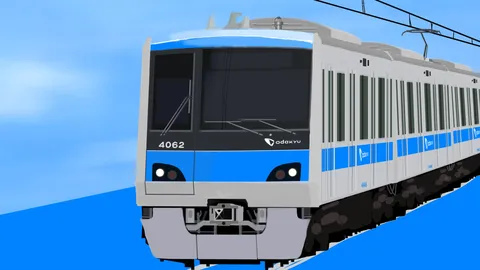 水面を走る青の列車