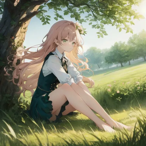 木陰で揺れる午後の風景