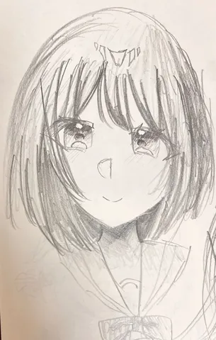 鉛筆で描かれた愛らしい表情