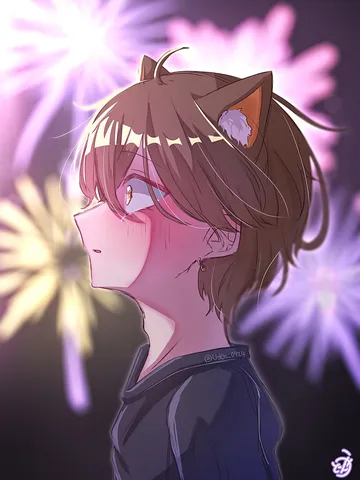 花明かりに浮かぶ横顔