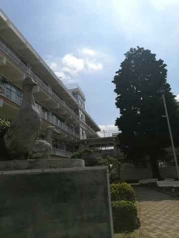 風薫る学び舎、アヒルがお出迎え