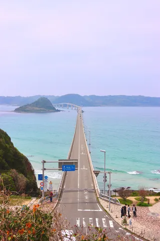 青い海にかかる道