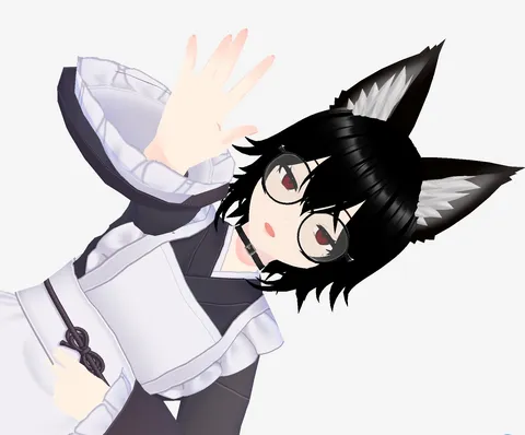 猫耳メイドの怪しいポーズ