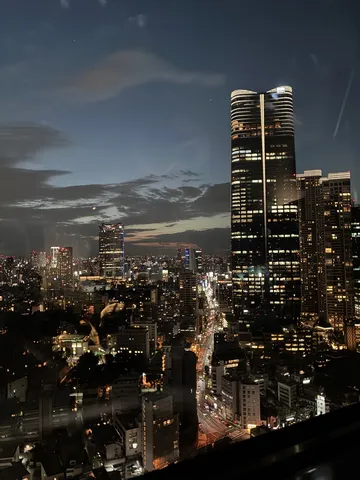 夜景を縫う光の道