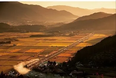 夕暮れ田園パッチワーク
