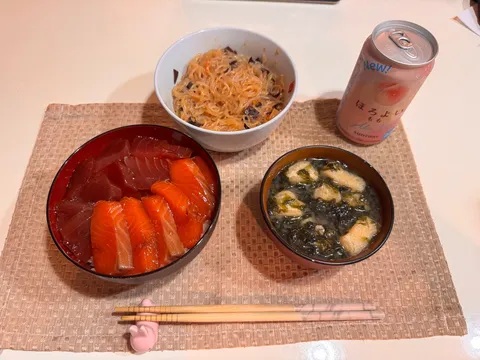 今日の晩酌？いや、ぜいたく丼！