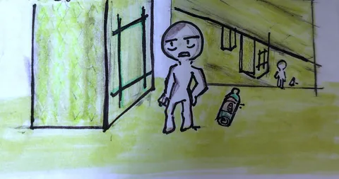 怒りの影が残る黄室