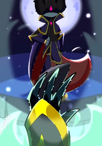 月夜に立つ神秘の影