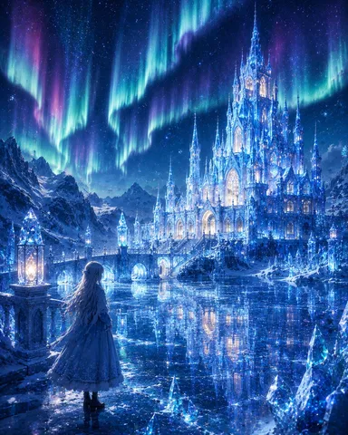 氷城とオーロラの神秘