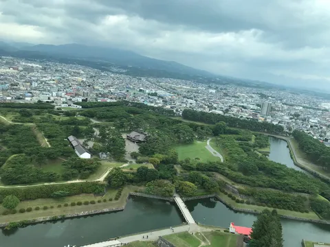 緑と街の境界を見渡す