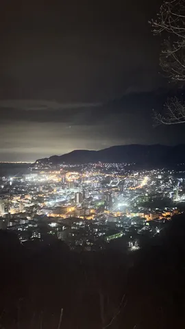 夜景の海辺に広がる灯りの海
