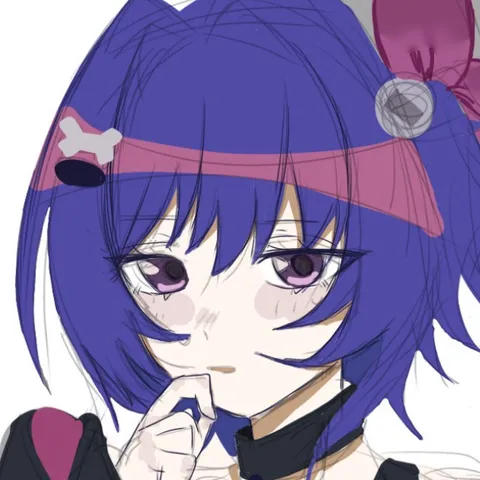 パープルヘアのアンニュイな視線