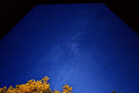 満天の星空、木々の彩り