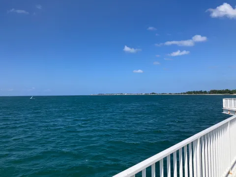 青い海と水平線の静景