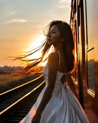 風と光が踊る夕暮れ