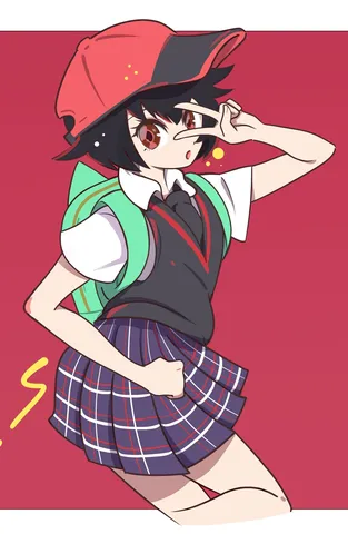 元気いっぱいのスクールガール