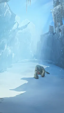氷瀑の下で