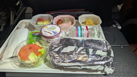 機内食にアイスクリーム