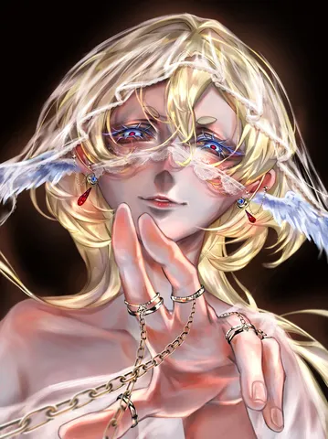 神秘的な青い瞳と装飾の美