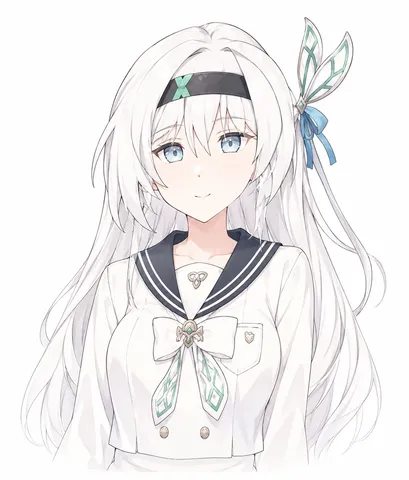 清楚なセーラー服の美少女