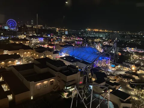 夜景に輝く遊園地の宝石