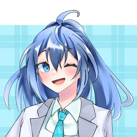 藍色の髪が風になびく！