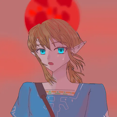真紅の月と見つめる瞳